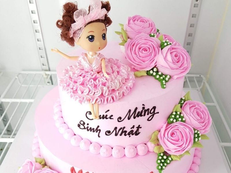 Bánh kem sữa nặn hình bé gái - Bánh sinh nhật cho bé gái 13 - Tiny Pretty  Cake