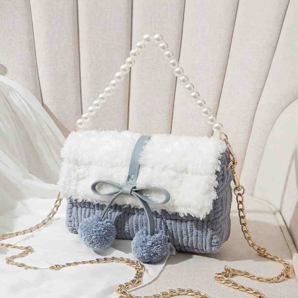 Túi pom pom thời trang Hàn Quốc handmade