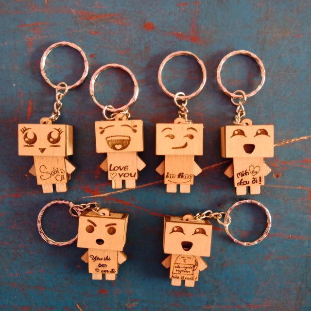 Móc khóa bằng gỗ cực xinh cute