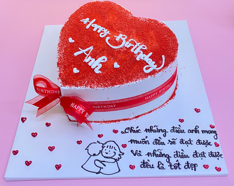 Bánh Kem Sinh Nhật Tặng Người Yêu Trái Tim Dn21 - Tiệm Bánh Dê Núi