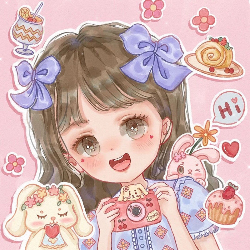 Tranh gắn đá 5D Chibi 30x30, tranh đính đá treo tường, trang trí phòng ngủ, phòng khách, quà tặng Handmade tự làm
