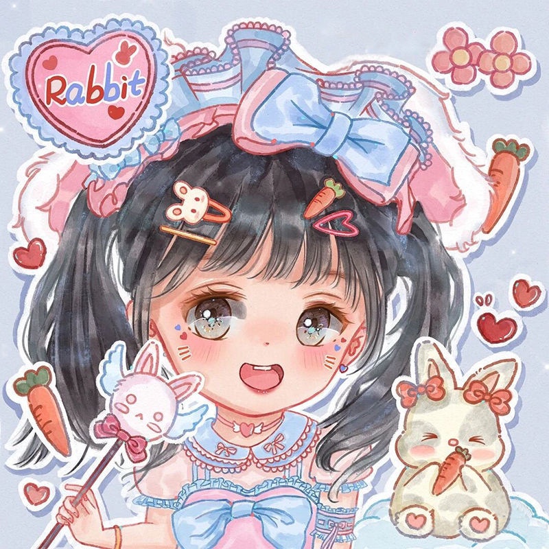 Tranh gắn đá 5D Chibi 30x30, tranh đính đá treo tường, trang trí phòng ngủ, phòng khách, quà tặng Handmade tự làm