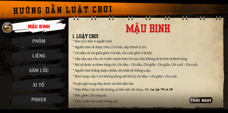 Mẹo chơi Mậu Binh thắng lớn từ chuyên gia - Debet