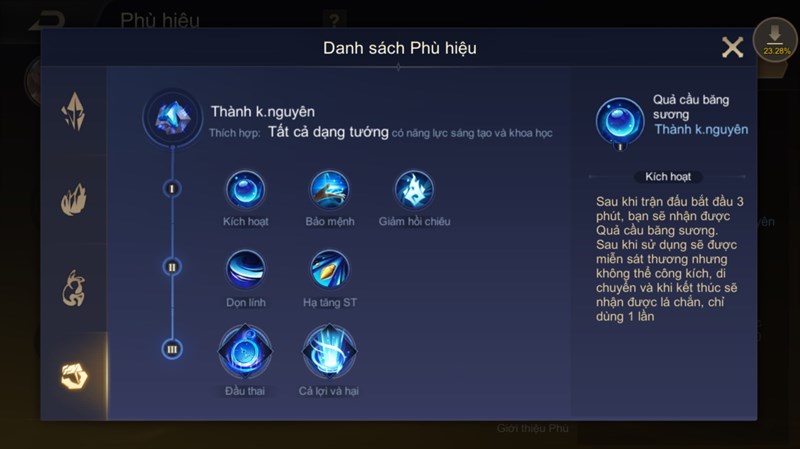 Hệ thống phù hiệu Thành Khởi Nguyên với khả năng đột biến cao